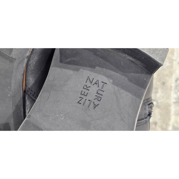 Naturalizer Tia Leather Ankle Boots Combat Moto Biker Lace-Up Black Womens 10M - Picture 12 of 13